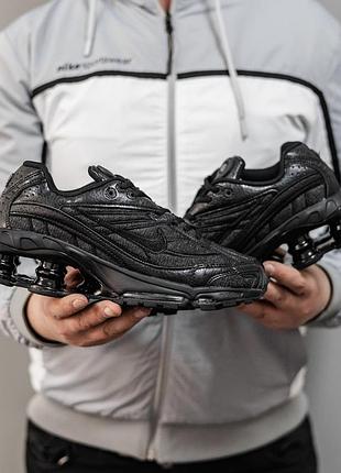 Черные кроссовки унисекс nike shox black х шокс 45