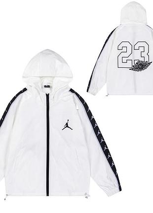 Куртка вітровка air jordan 23 колір білий, розмір m