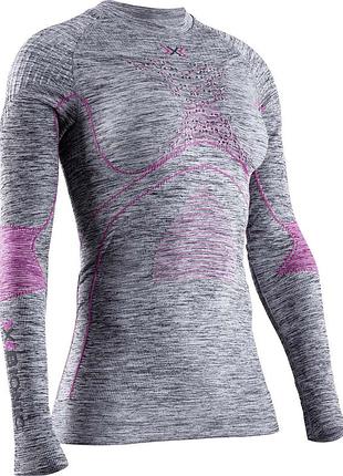 Термофутболка x-bionic energy accumulator 4.0 melange shirt ls wms grey/pink розмір int-xl