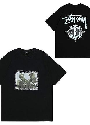 Футболка stussy gang starr oversize колір чорний, розмір l