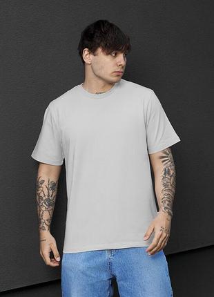 Мужская однотонная футболка staff sa light gray