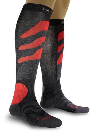 Лижні шкарпетки x-socks ski precision anthracite / red розмір 35-38
