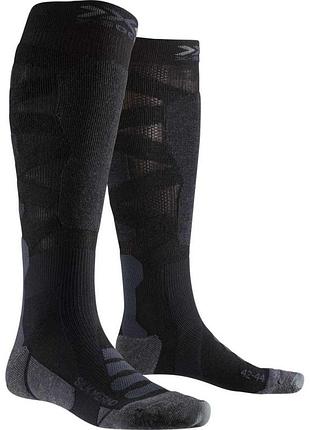 Лижні шкарпетки x-socks ski silk merino 4.0 black / dark grey melange розмір 45-47