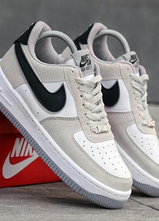 Мужские кроссовки nike air force 1 low бежевые качественные кроссы на весну осень найк аир форс лоу