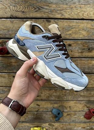 Кроссовки new balance 9060 blue замшевые мужские голубые нью баланс 9060