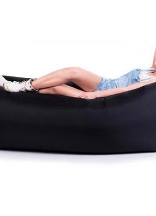 Надувний лежак для відпочинку, шезлонг cloud lounger, чорний