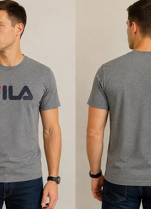 Футболка fila  s сіра . чоловіча футболка fila (філа), сіра футболка  бавовна