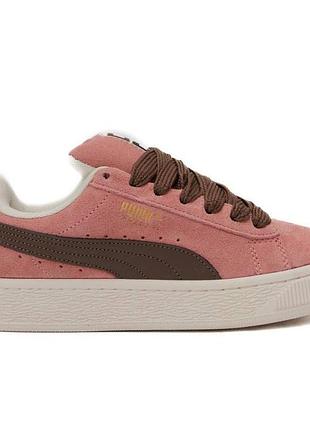 Кроссовки женские puma suede xl розовые качественные кроссы из натуральной замши на лето весну пума суеде хл