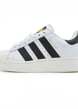 Кеды adidas superstar белые с черным платформы для женщин удобные кеды адидас суперстар для повседневной носки