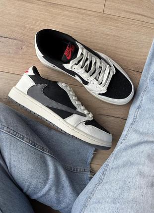 Jordan 1 low x travis scott grey fog 45