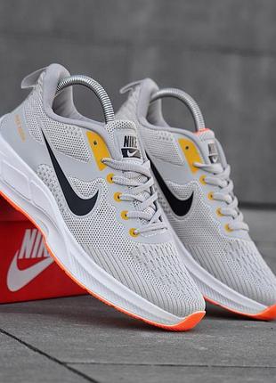 Мужские кроссовки nike air zoom серые легкие кроссы из текстиля на каждый день найк аир зум удобная обувь на весне лето