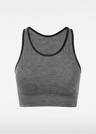 Halter top rib melange (без упаковки) black, l/xl