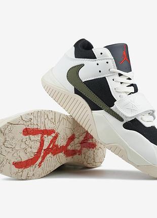 Jordan x travis scott cut the check green white black 36 37