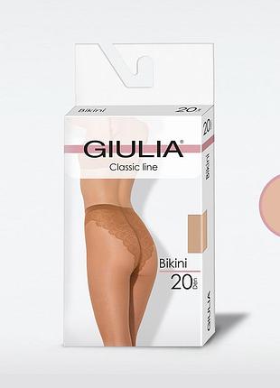 Классические полуматовые колготки giulia bikini 20 (smart box) cappuccino, 2 daino, 2