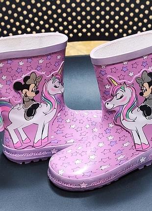 Disney розовые резиновые сапоги с принтом минные маус и единорога раз.28