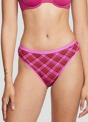 Женские хлопковые трусики бикини victoria's secret розовые s