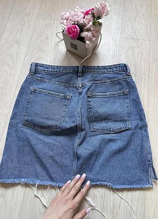 Джинсова спідниця h&m з розрізами по боках 4