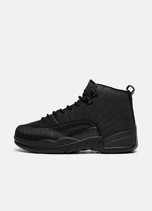 Кросівки жіночі jordan 12 retro winterized triple black 38