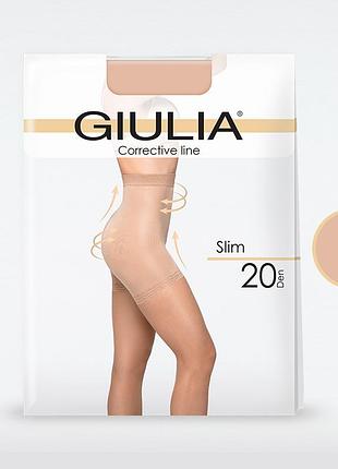 Тонкие женские колготки с корректирующими шортиками giulia slim 20 nero, 2(s) daino, 2(s), капроновые