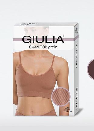 Бесшовный топ с фактурным узором в виде ромбика giulia cami top grain chocolate, l/xl