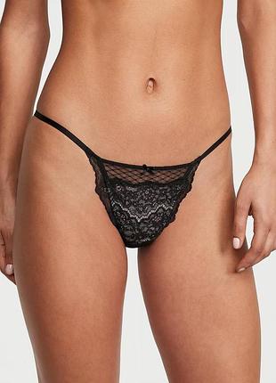 Женские трусики кружевные бикини victoria's secret s черные