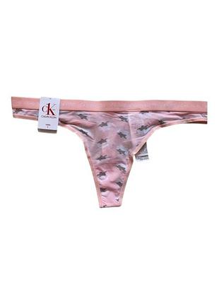 Трусики женские calvin klein розовые стринги s