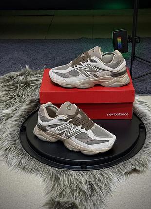 Кроссовки new balance 9060 нью баланс 9060 мужские из замши cappuccino светло-коричневые