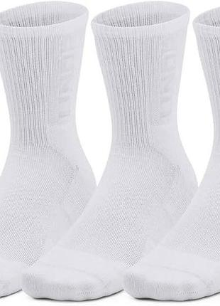 Шкарпетки чоловічі under armour adult unisex ua 3 pack half high (1373084-100) md