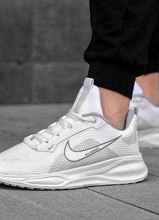 Мужские кроссовки nike zoom белые легкие спортивные кроссы из текстиля на лето найк зум брендовая летняя обувь 41