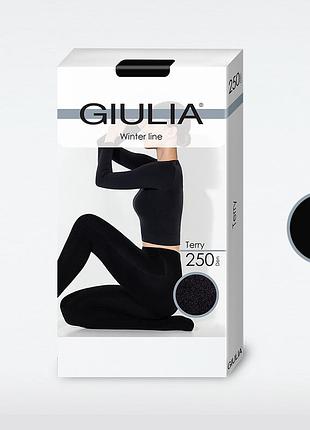 Теплые классические колготки giulia terry 250 nero, 2 nero, 4