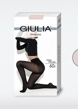 Фантазийные сезонные колготки giulia inlay waves 60 (1) crema, 2 simply taupe, 2