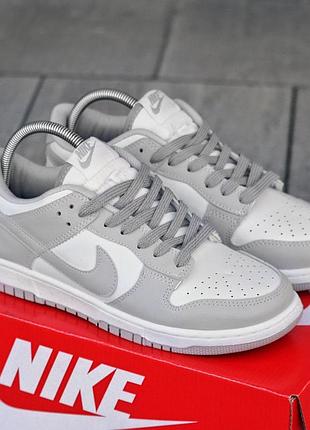 Чоловічі кросівки nike dunk світло-сірі кроси шкіра замша найк данк стильне повсякденне взуття весна осінь