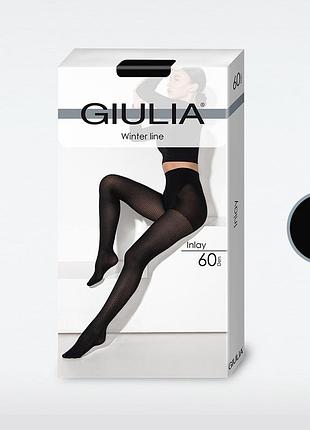 Фактурные фантазийные колготки giulia inlay 60 (8) bombay brown, 2 nero, 3