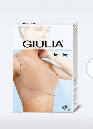 Бесшовный короткий топ с широкими бретелями и круглым вырезом giulia tank top white, s/m