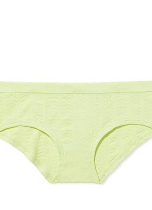 Бесшовные текстурированные трусики-хипхаггеры victoria's secret салатовые s