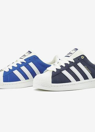Кросівки жіночі adidas superstar 50/50 black/navy blue 37 уцінка
