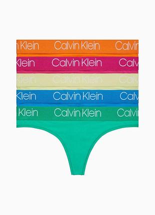 Набор женских трусиков хлопковых 5 пар calvin klein xl разноцветные