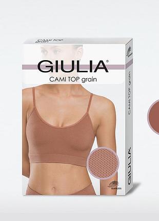 Бесшовный топ с фактурным узором в виде ромбика giulia cami top grain mokko, l/xl