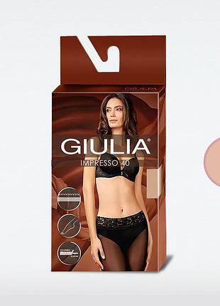 Классические колготки с широким поясом из ажурного кружева giulia impresso 40 (smart box) daino, 2 daino, 3