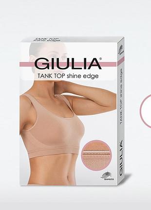 Безшовний топ з мікрофібри giulia tank top shine edge white, s/m