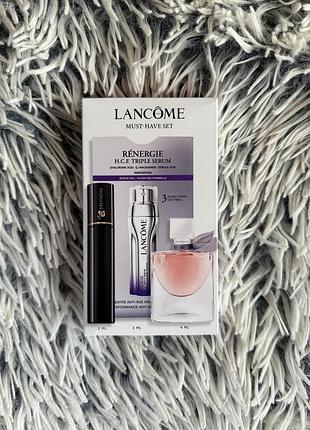 Міні набір lancôme must-have set парфумована вода, туш для вій та сироватка lancôme la vie est belle