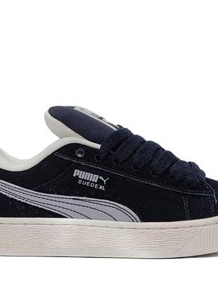 Кроссовки женские puma suede xl синие качественные кроссы из натуральной замши на лето весну пума суеде хл