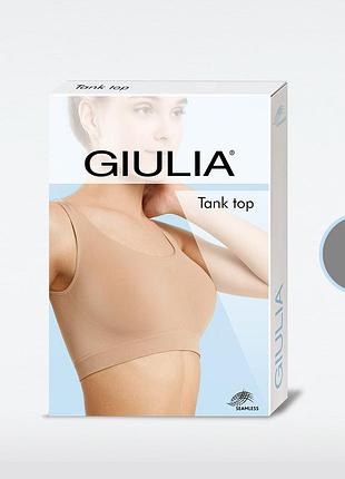 Бесшовный короткий топ с широкими бретелями и круглым вырезом giulia tank top