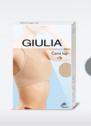 Женский топ в рубчик на тонких бретелях из микрофибры giulia cami top rib