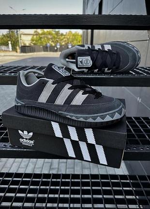 Кроссовки adidas adimatic neighborhood черные с серым мужские замшевые удобные и комфортные