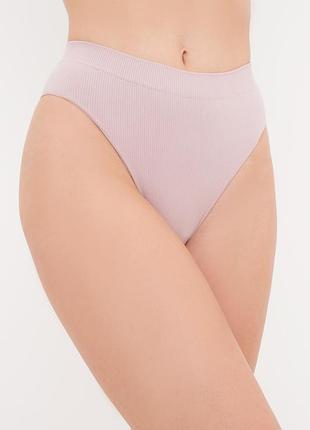 Труси бразиліана жіночі безшовні в рубчик giulia brasilian briefs rib s/m pink-burnished lilac, жіночі трусики