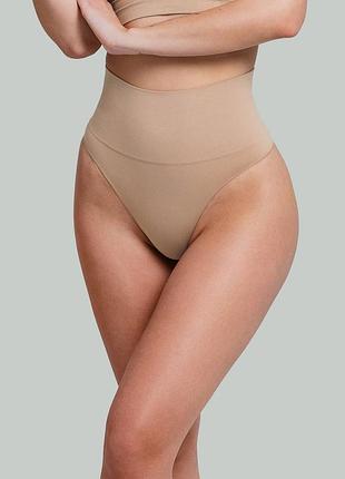 Корректирующие трусики с широким поясом giulia string shapewear nude, xxl(7)