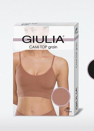 Бесшовный топ с фактурным узором в виде ромбика giulia cami top grain black, s/m