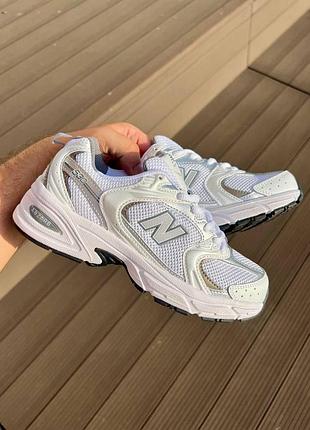 Кроссовки new balance 530 белые с серебристым для женщин спортивныенью баланс 530 удобные легкие комфортные 40