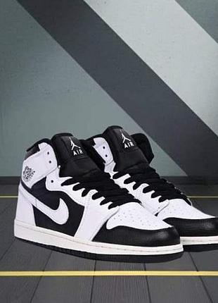 Кросівки чоловічі nike air jordan шкіряні 44 чорно-білі (a033-14)